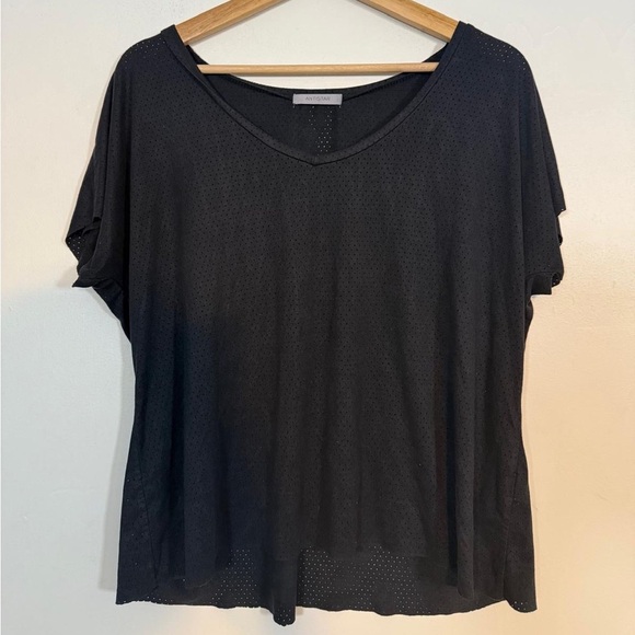 Antistar Black Perforated Mesh Short Sleeve Top - Size L - Picture 2 of 6